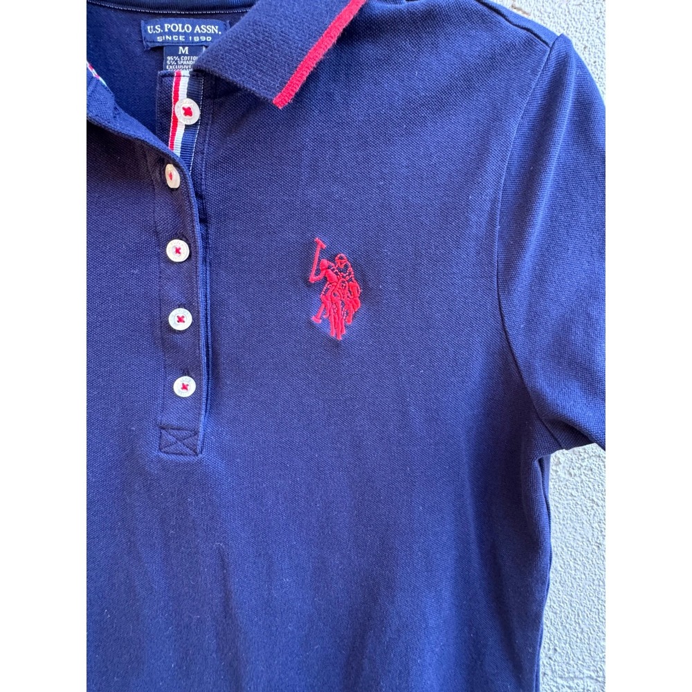 US Polo Womens Navy Blue Dress Collared Preppy Academia Collegiate Tennis - Picture 5 of 10